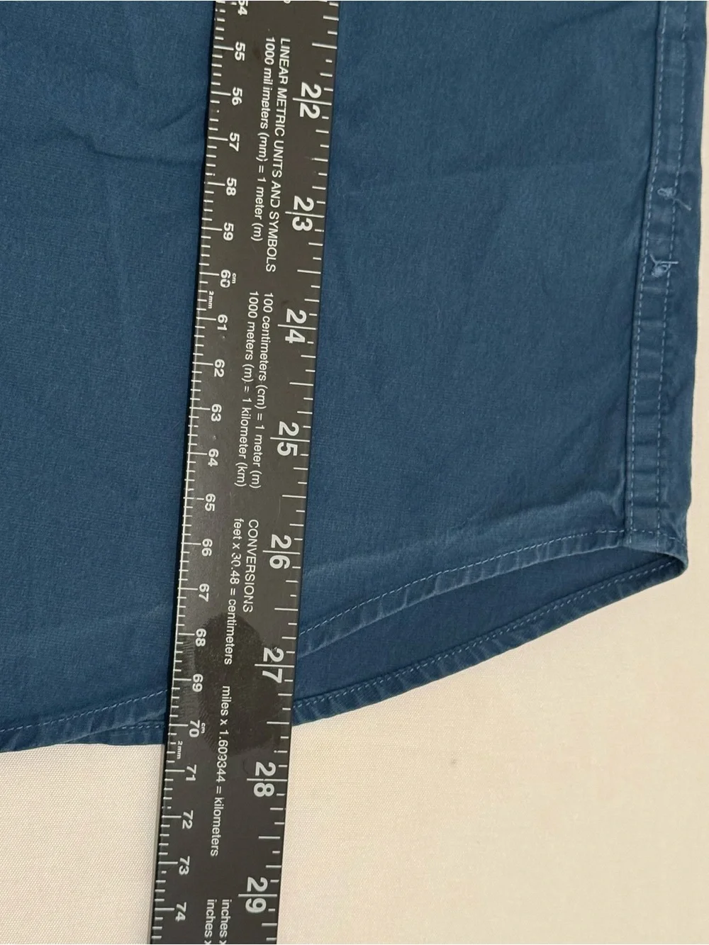 ⁠J.Crew Mens Medium Short Slim Untucked Secret Wash Stretch Shirt Navy Blue